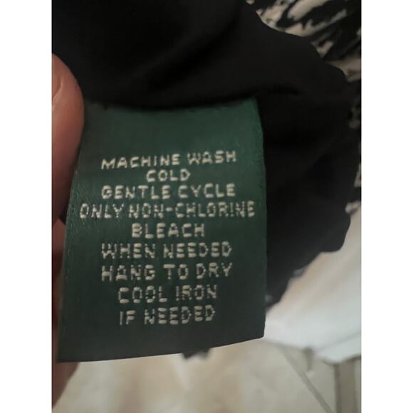 Ralph Lauren Stretchy Black White Floral Midi Dress 12 Romantic Wedding guest - Picture 8 of 10